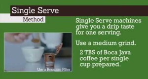 Boca Java Coffee Single Serve Brewing Method