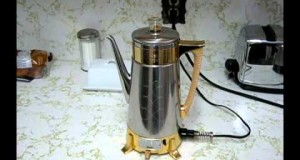 Brewing coffee in a vintage percolator