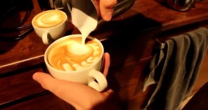 Latte art by barista Patrick
